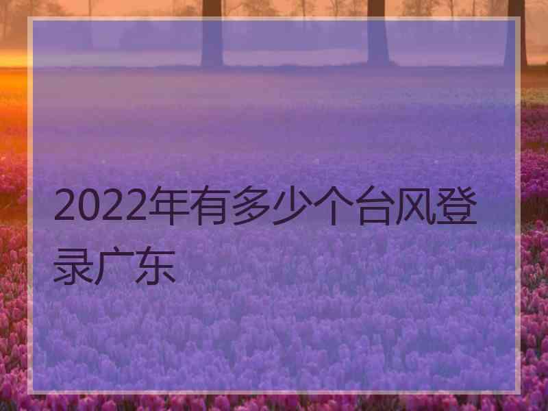 2022年有多少个台风登录广东