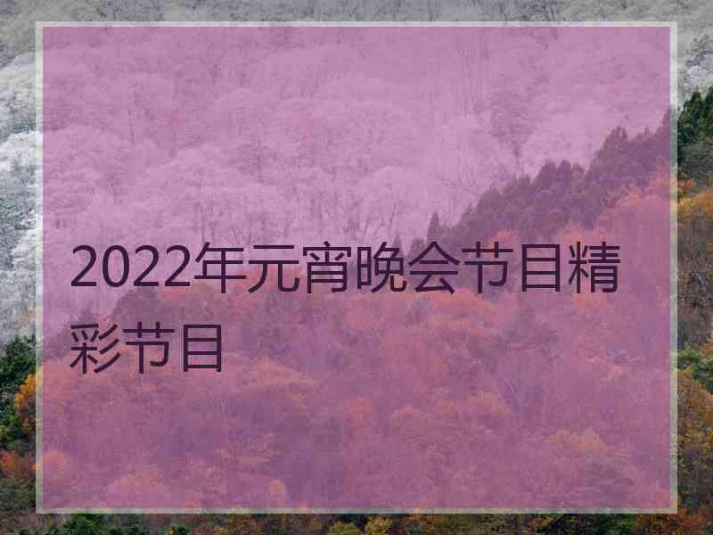 2022年元宵晚会节目精彩节目