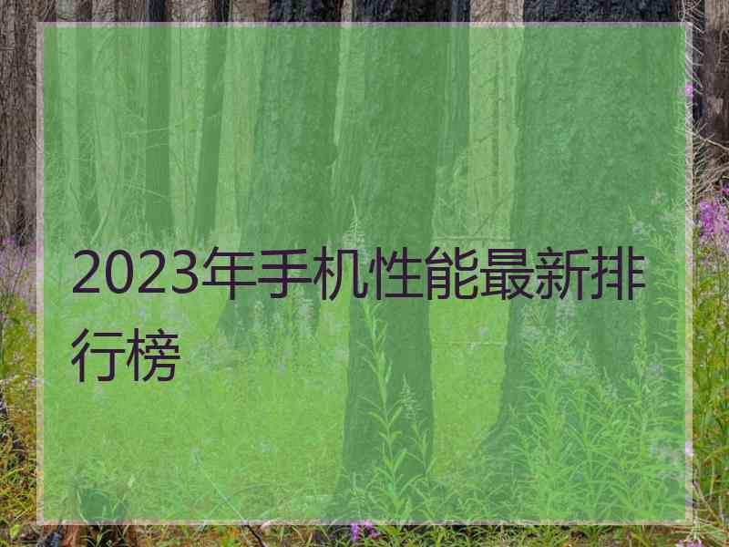 2023年手机性能最新排行榜