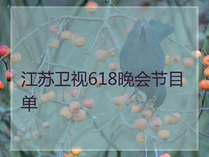 江苏卫视618晚会节目单