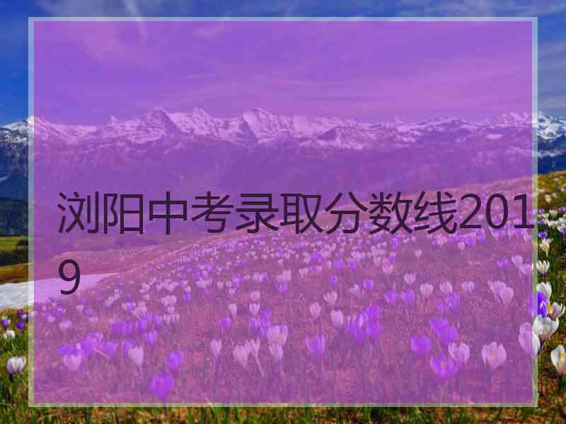 浏阳中考录取分数线2019