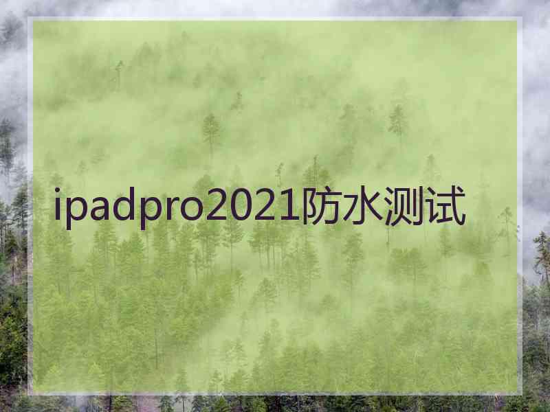 ipadpro2021防水测试