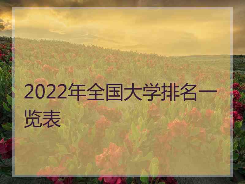 2022年全国大学排名一览表