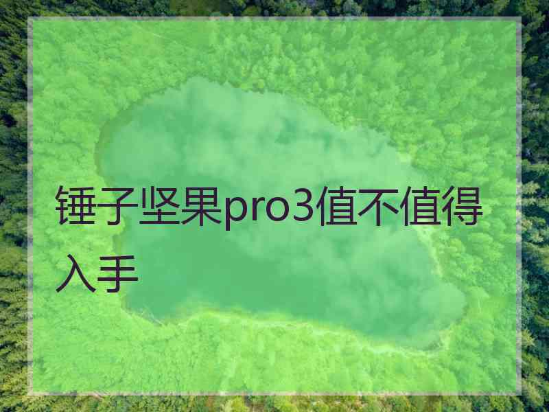 锤子坚果pro3值不值得入手