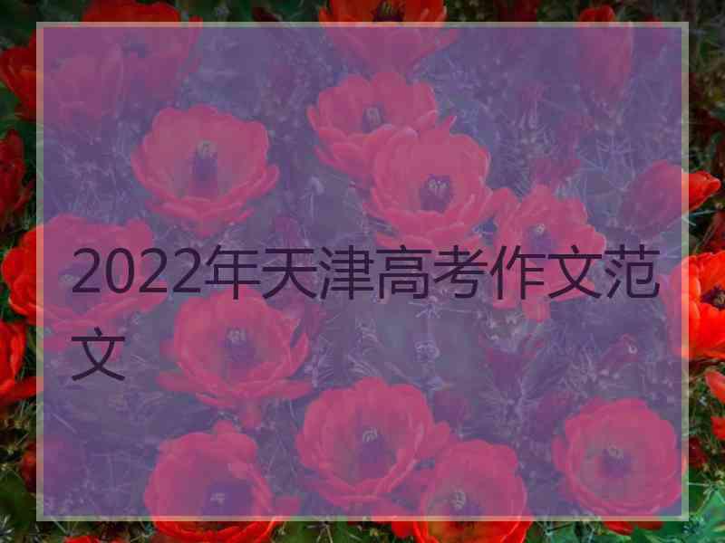 2022年天津高考作文范文