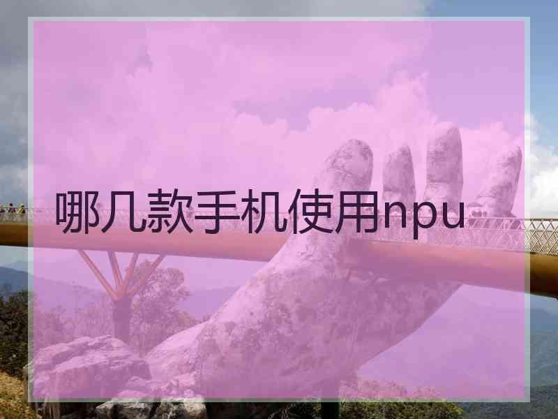 哪几款手机使用npu