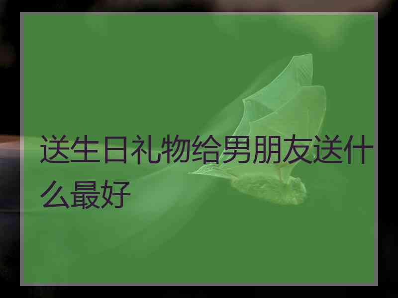 送生日礼物给男朋友送什么最好