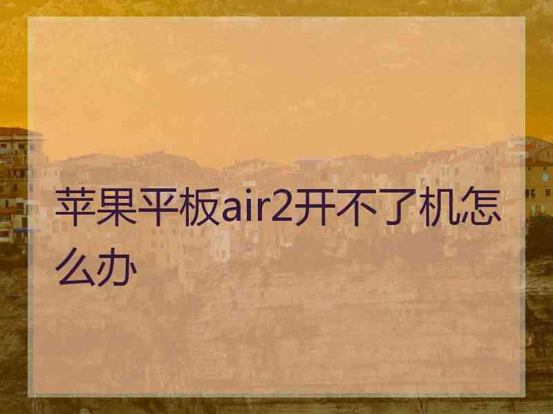 苹果平板air2开不了机怎么办