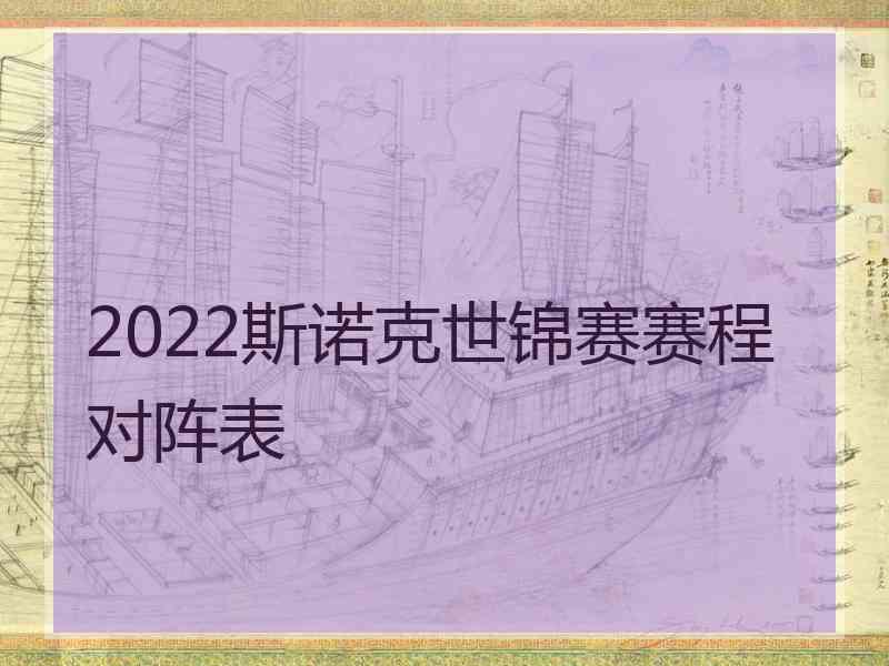 2022斯诺克世锦赛赛程对阵表