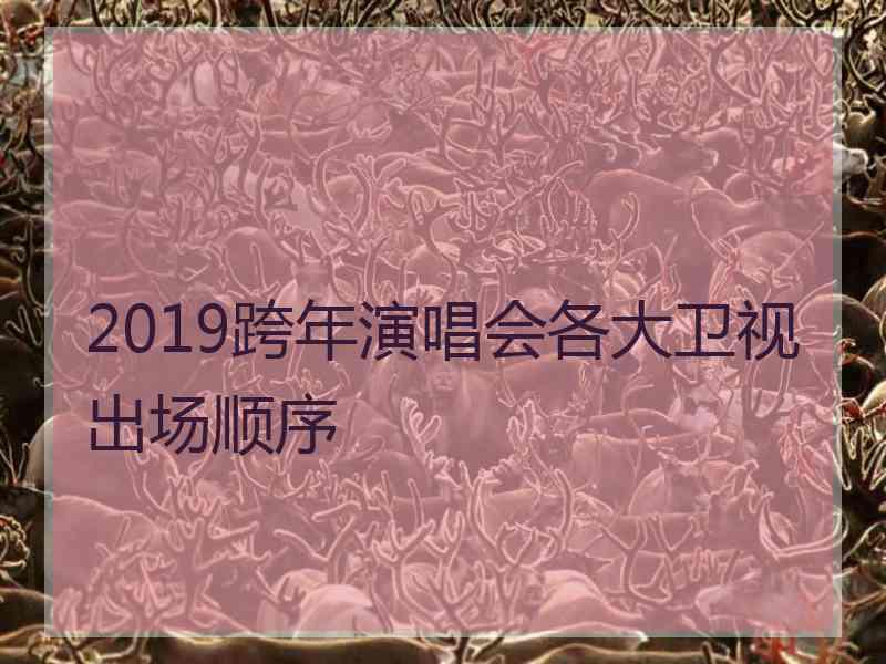 2019跨年演唱会各大卫视出场顺序