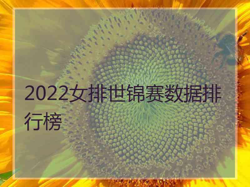 2022女排世锦赛数据排行榜