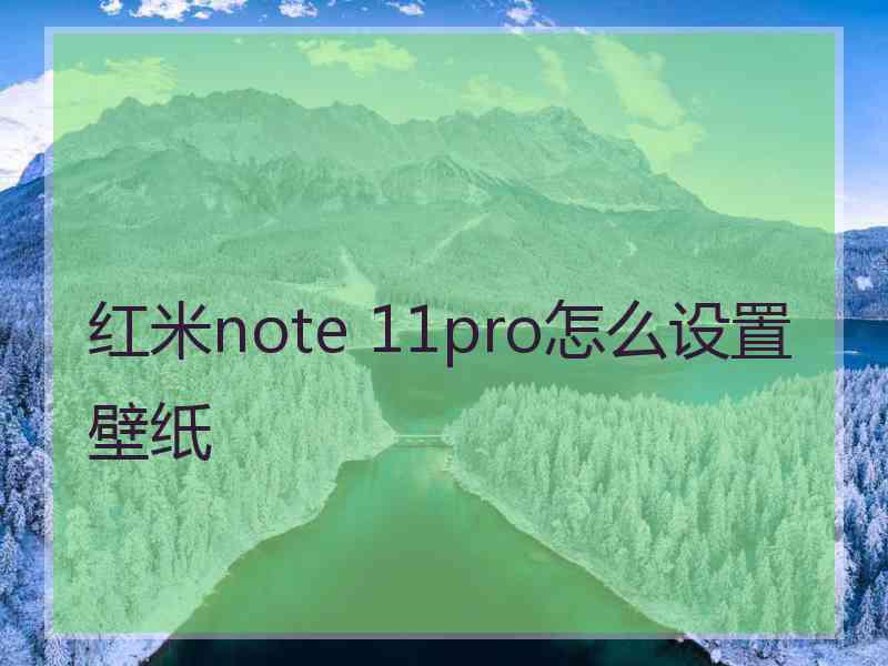 红米note 11pro怎么设置壁纸