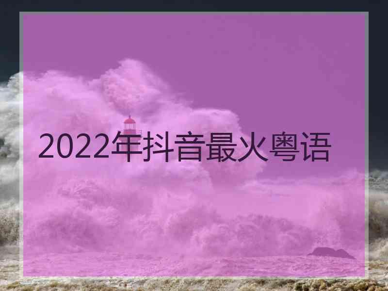 2022年抖音最火粤语