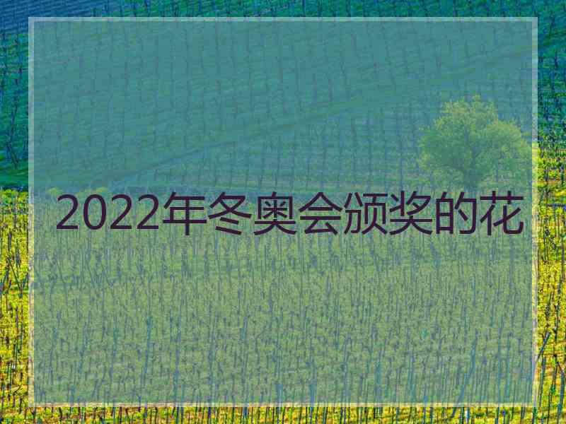 2022年冬奥会颁奖的花