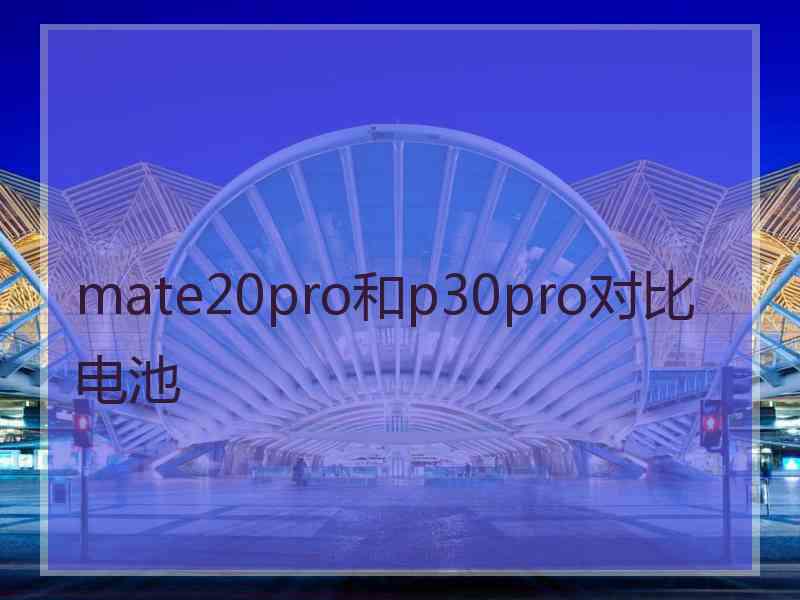 mate20pro和p30pro对比电池