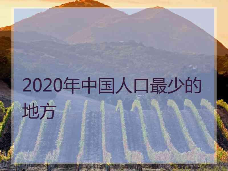 2020年中国人口最少的地方