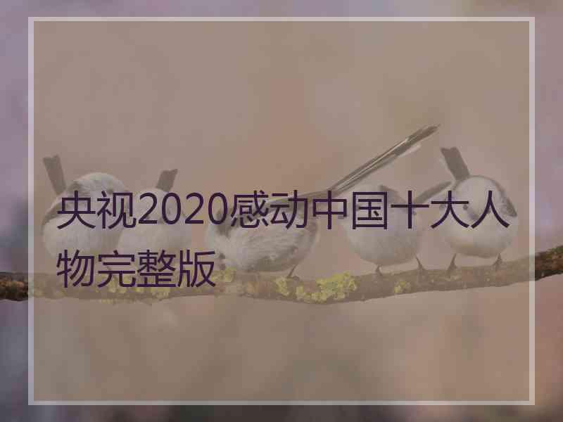 央视2020感动中国十大人物完整版