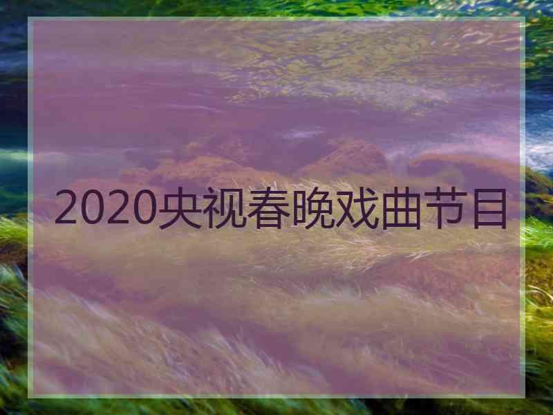 2020央视春晚戏曲节目