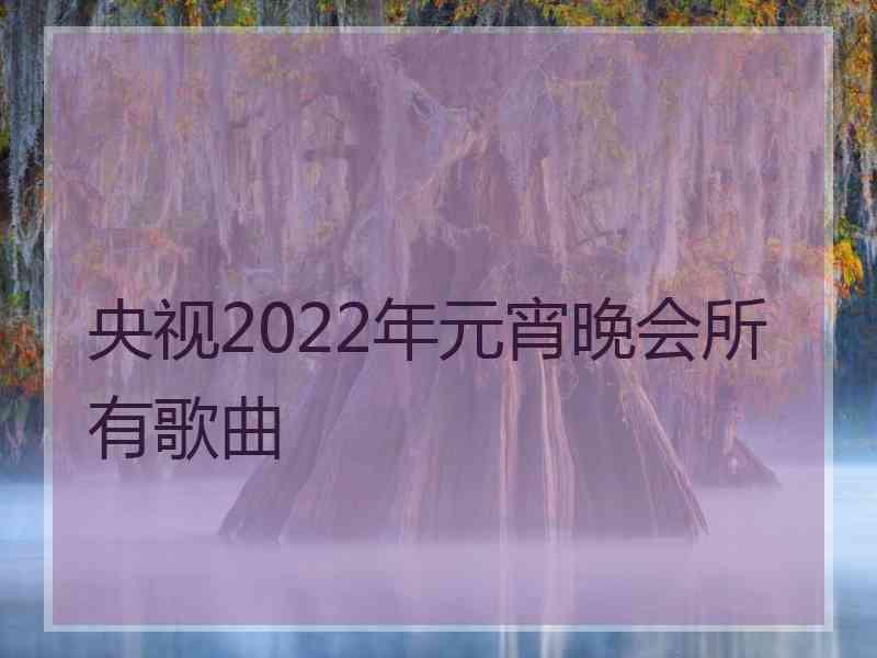 央视2022年元宵晚会所有歌曲