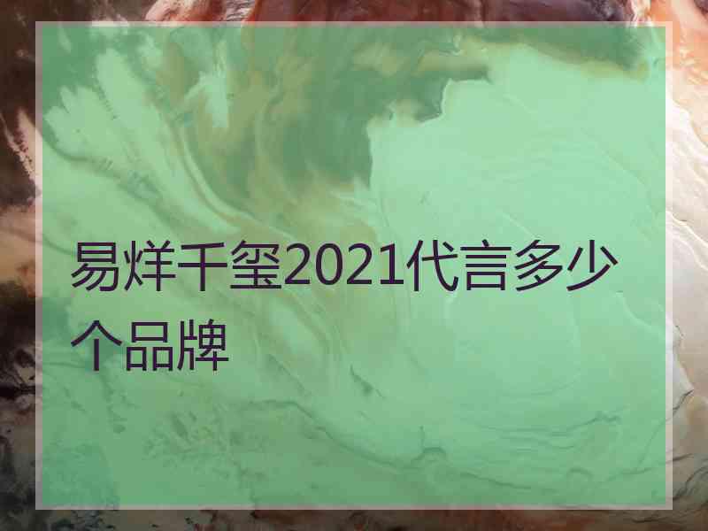 易烊千玺2021代言多少个品牌