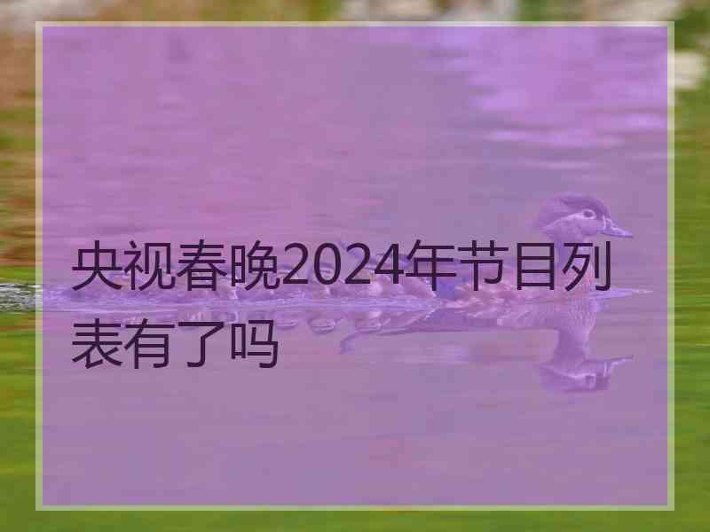 央视春晚2024年节目列表有了吗