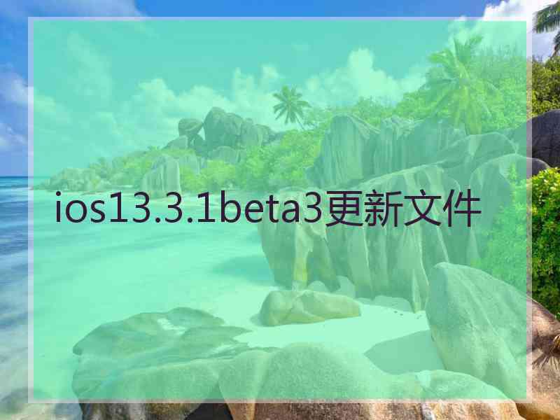 ios13.3.1beta3更新文件