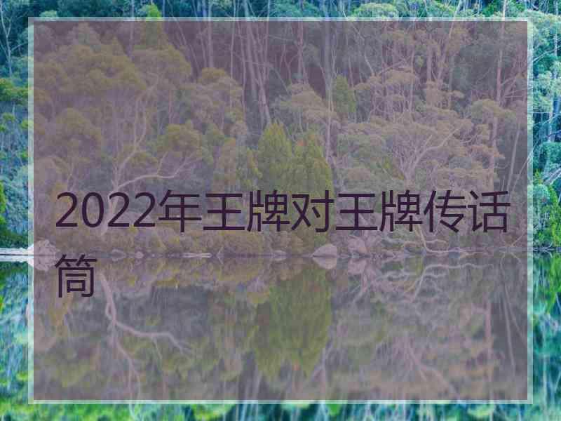 2022年王牌对王牌传话筒