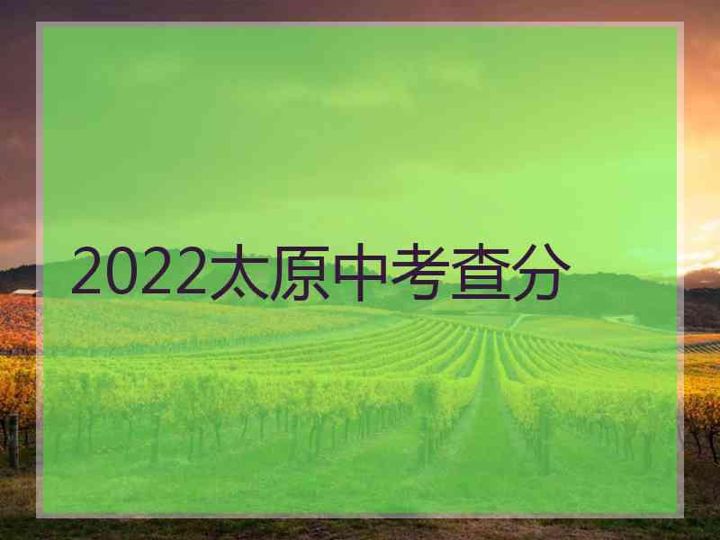 2022太原中考查分