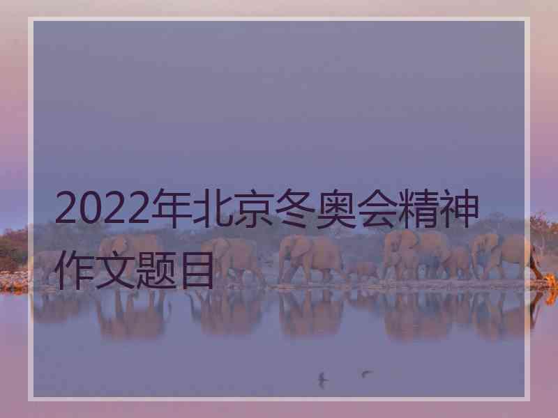 2022年北京冬奥会精神作文题目