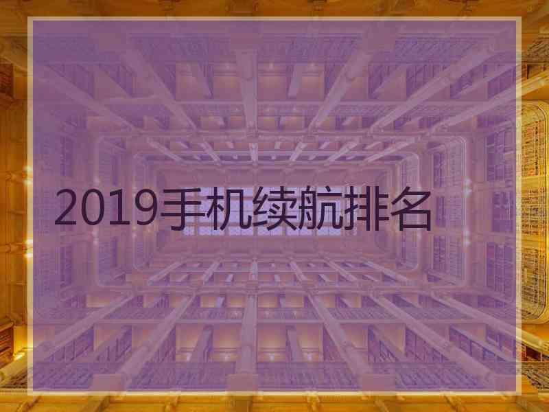 2019手机续航排名