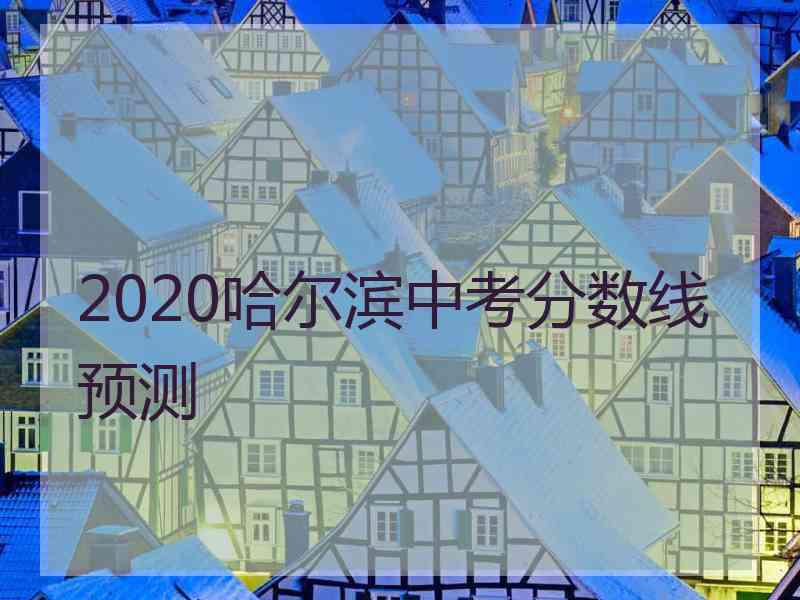 2020哈尔滨中考分数线预测