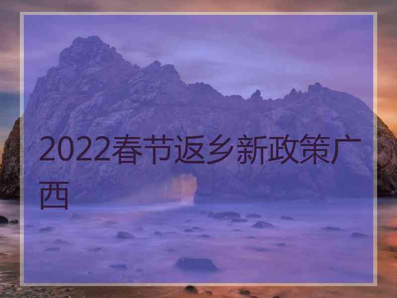 2022春节返乡新政策广西