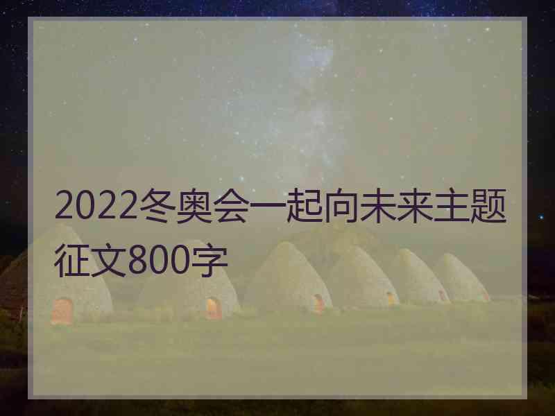 2022冬奥会一起向未来主题征文800字