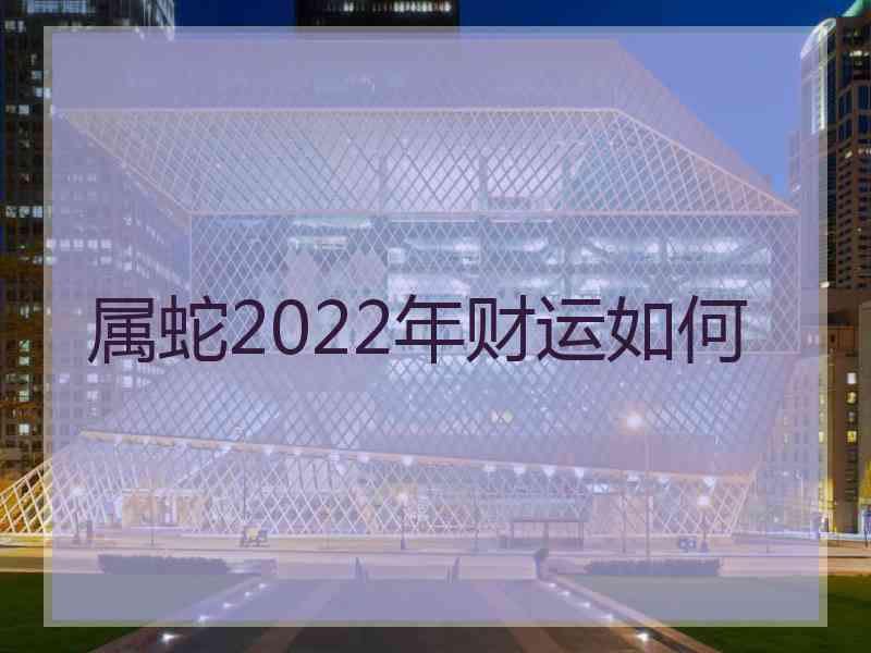 属蛇2022年财运如何