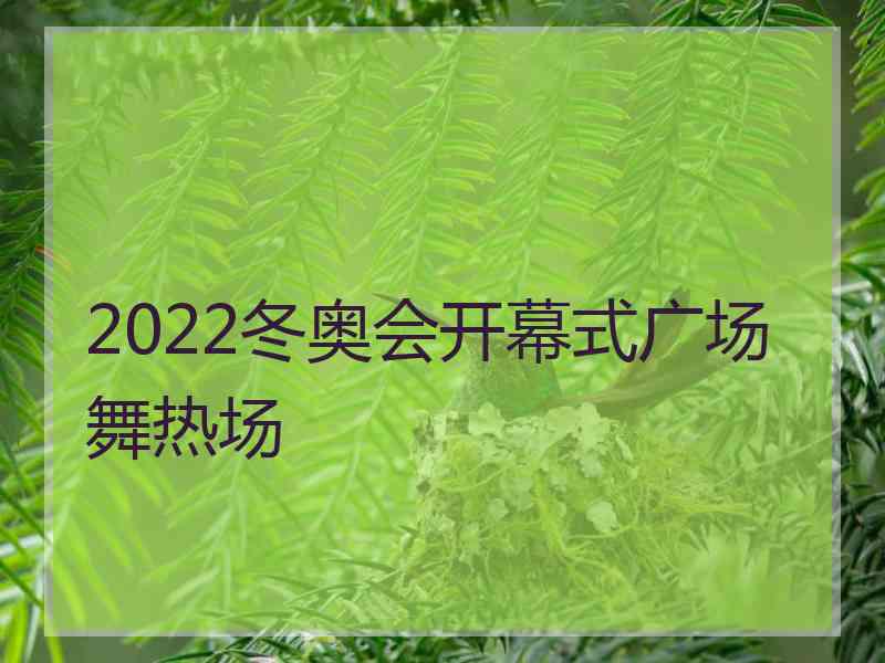 2022冬奥会开幕式广场舞热场