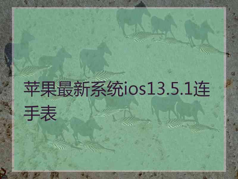 苹果最新系统ios13.5.1连手表