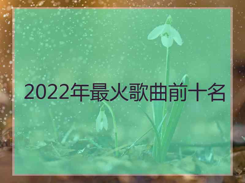 2022年最火歌曲前十名