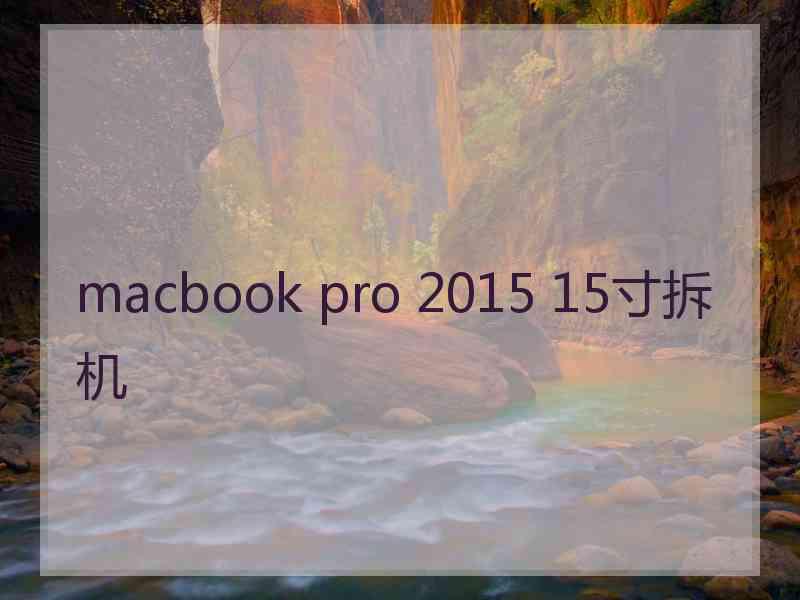 macbook pro 2015 15寸拆机