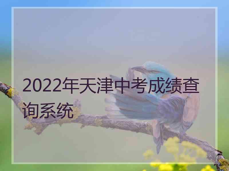 2022年天津中考成绩查询系统