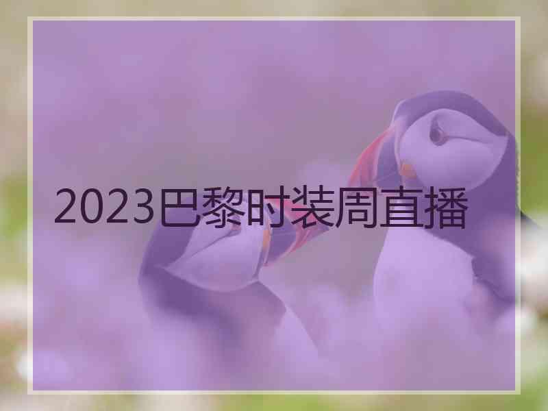 2023巴黎时装周直播