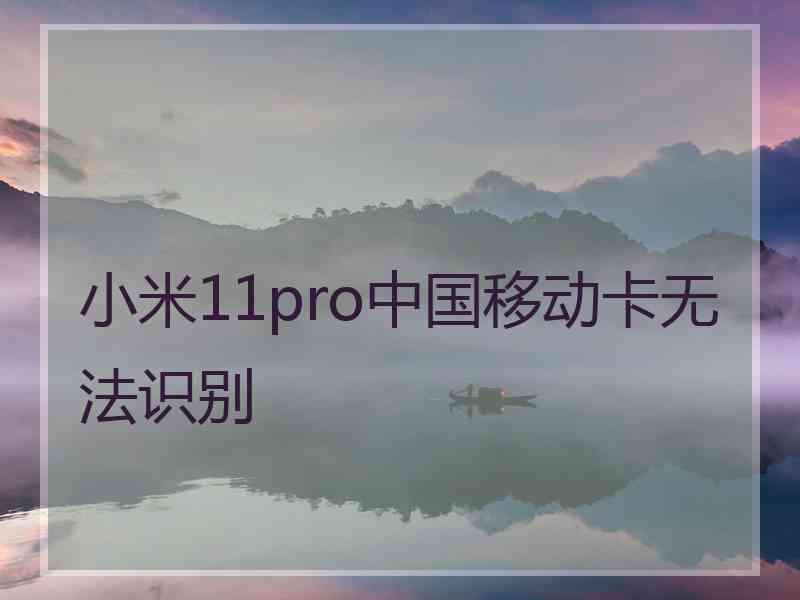 小米11pro中国移动卡无法识别