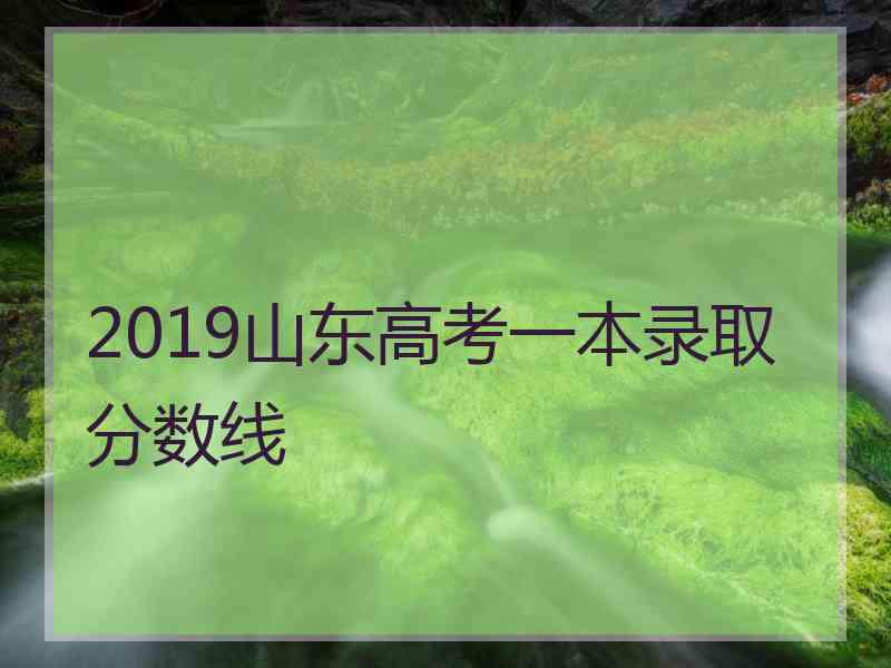 2019山东高考一本录取分数线