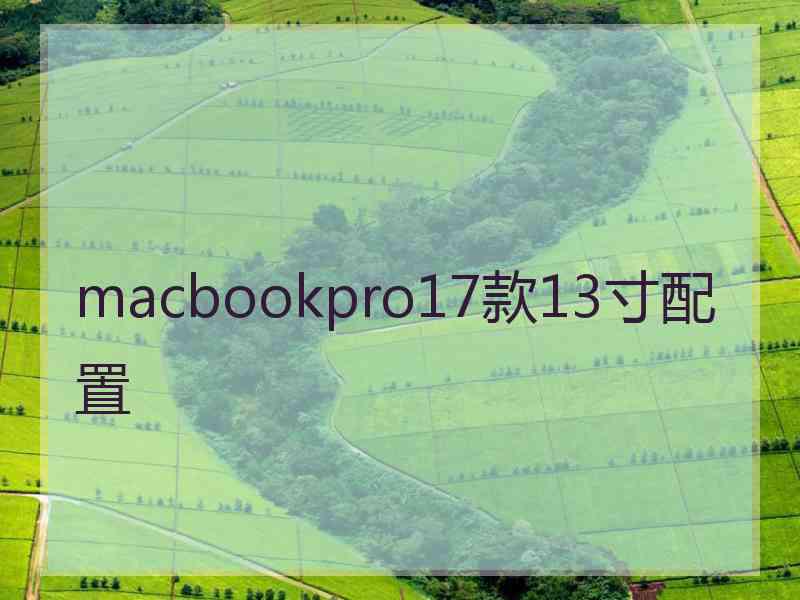 macbookpro17款13寸配置