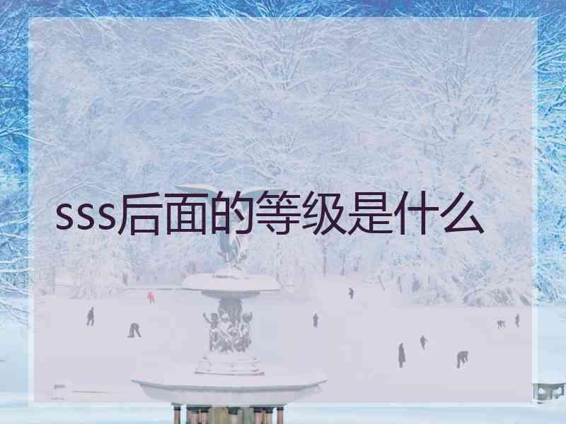 sss后面的等级是什么