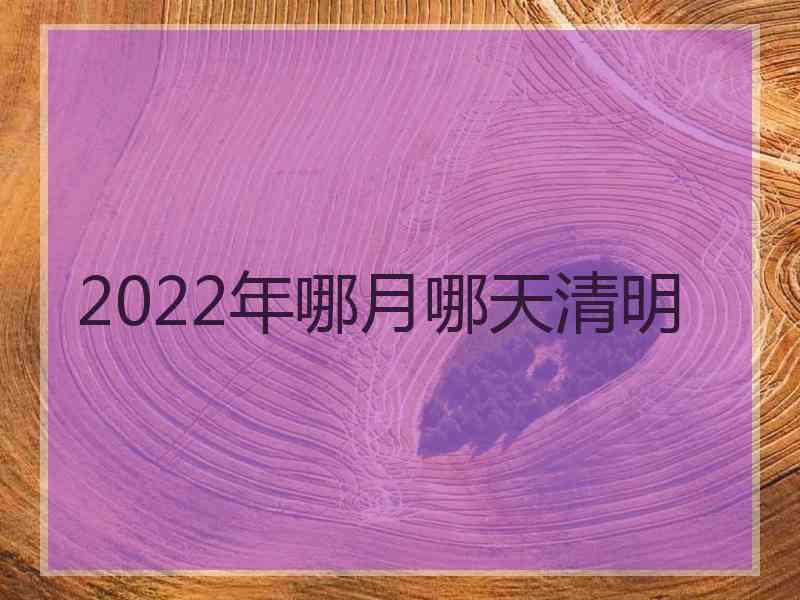 2022年哪月哪天清明