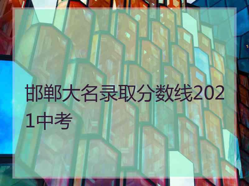 邯郸大名录取分数线2021中考