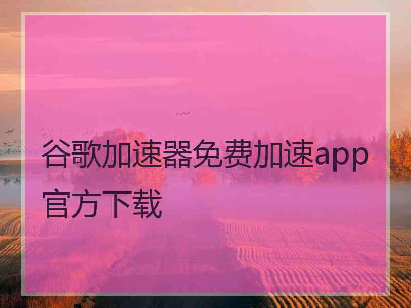 谷歌加速器免费加速app官方下载