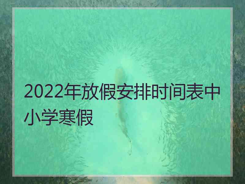 2022年放假安排时间表中小学寒假