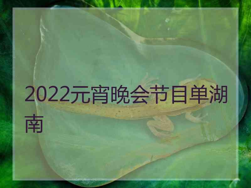 2022元宵晚会节目单湖南