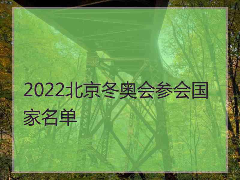 2022北京冬奥会参会国家名单